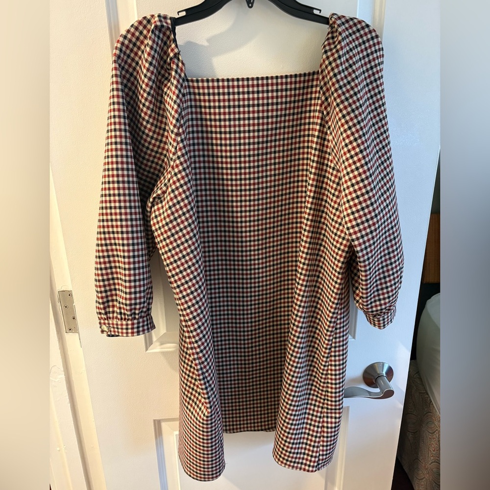 Zara Red, Black & Cream Gingham Dress